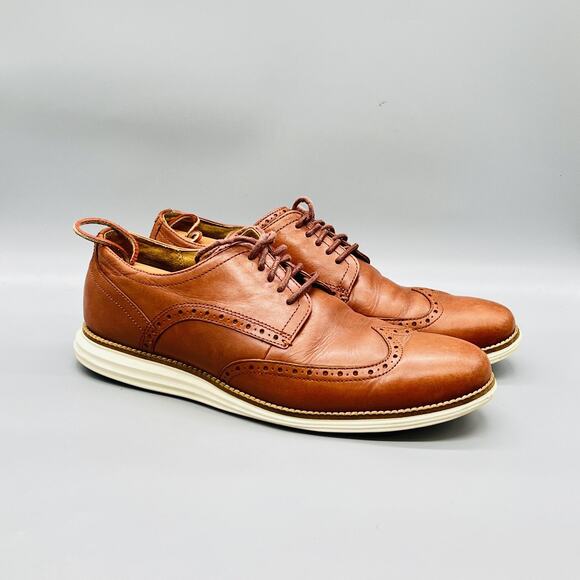 Cole Haan Shoes Mens 12 Brown Leather Grand OS Wingtip Oxford Dress Brogue main image 4